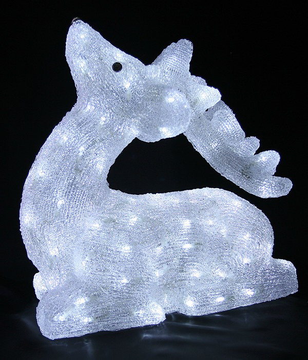Светодиодная фигура Олень Кевин 49 см., 24V, 120 холодных белых LED ламп, Beauty Led (L-A-D002)