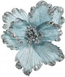Цветок Ледяная лилия с серебряным узором 27*27 см, Kaemingk (629607/2)    