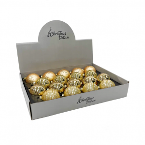 Набор стеклянных шаров Золотая россыпь 70 мм., 18 шт., золото, Christmas De Luxe (86790)