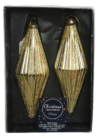  Набор стеклянных сосулек Палермо в золоте, h-8 см., 2 шт., Kaemingk (030079/2) в Белгороде