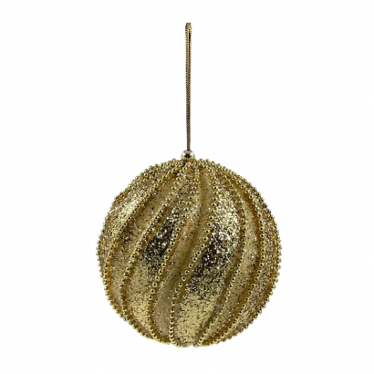 Винтажный шар Аллегро 10 см., золото, 1 шт., Christmas De Luxe (86561)