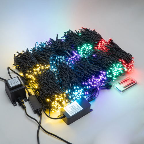 Комплект освещения для ели 10 нитей по 10 м., 1000 разноцветных LED, контроллер, LTC (KFCT1000-10F11-1M2)