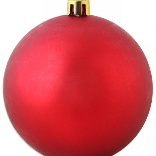 Пластиковый матовый шар Новогодний 300 мм, цвет красный,1 шар, Snowmen (520230)