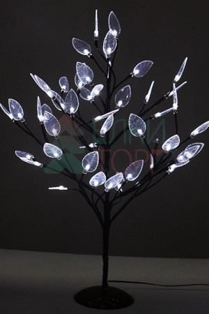 Светодиодная композиция Цветок с листьями 60 см., 48 холодных белых LED ламп, Beauty Led (LC176L-B048A-135)