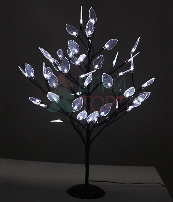 Светодиодная композиция Цветок с листьями 60 см., 48 холодных белых LED ламп, Beauty Led (LC176L-B048A-135) в Белгороде
