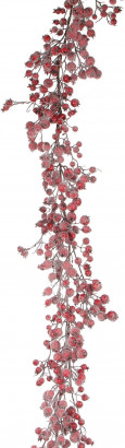 Гирлянда Княжеская 180 см., с красными заснеженными ягодами, House of Seasons (83012)