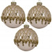 Набор стеклянных шаров  Люневиль 80 мм, бежевый, 3 шт, Kaemingk (060217/1) 