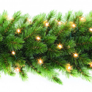 Гирлянда хвойная Лесная Красавица зеленая, 180*33 см, 72 лампы, Triumph Tree  (73776)