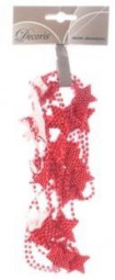 Бусы пластиковые 270 см, красные звезды, Kaemingk (000522/1)