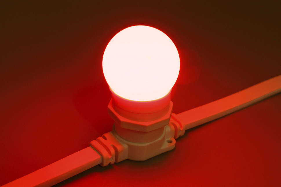 Светодиодная лампа для Белт-лайта красная, 45 мм., 2Вт, Е27, 220В, Teamprof (TPF-B-E27-G45-2W-R) в Белгороде