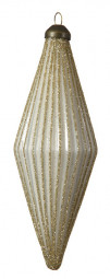   Набор стеклянных сосулек Палермо в белом цвете, h-8 см., 2 шт., Kaemingk (030079/3)