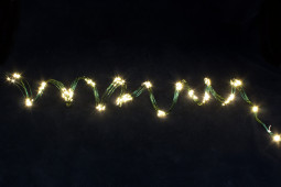 Светодиодная роса-хвост 2 м., 10 лучей, 200 теплых белых LED ламп, зеленый провод, Winner Light (ww.18.4G.200)