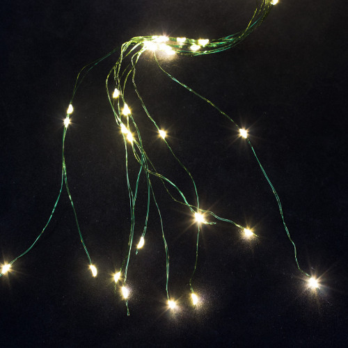 Светодиодная роса-хвост 2 м., 10 лучей, 200 теплых белых LED ламп, зеленый провод, Winner Light (ww.18.4G.200)