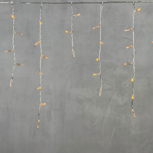 Светодиодная бахрома с колпачком 3,1*0,5 м., 120 желтых LED ламп, прозрачный провод ПВХ, IP65, LTC (PIL120CAP-10-2Y)
