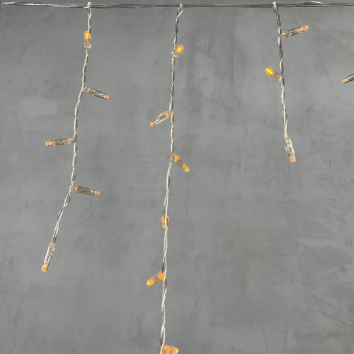 Светодиодная бахрома с колпачком 3,1*0,5 м., 120 желтых LED ламп, прозрачный провод ПВХ, IP65, LTC (PIL120CAP-10-2Y)
