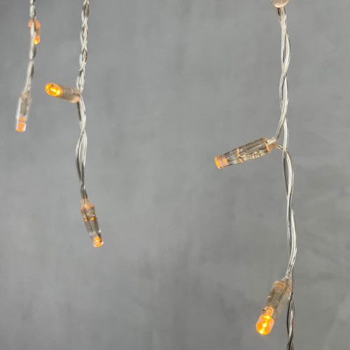 Светодиодная бахрома с колпачком 3,1*0,5 м., 120 желтых LED ламп, прозрачный провод ПВХ, IP65, LTC (PIL120CAP-10-2Y)