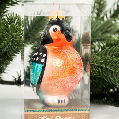 Елочное украшение Снегирь, стекло, 10 см., 1 шт., Витус (А121)