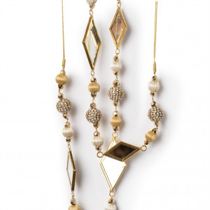 Винтажная стеклянная гирлянда Алиса в зазеркалье 123 см., золотой, Karlsbach (15007)