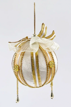 Винтажный шар Айвори 10 см., шампань 1 шт., Christmas DeLuxe (86538)