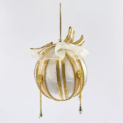 Винтажный шар Айвори 10 см., шампань 1 шт., Christmas De Luxe (86538)