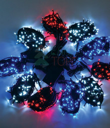 Комплект светодиодного освещения для ели высотой до 10 м., цвет LED ламп: белый,синий,красный, 10 режимный контроллер, силиконовый провод,  BEAUTY LED