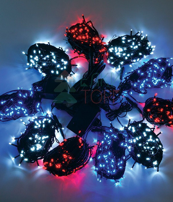 Комплект светодиодного освещения для ели высотой до 10 м., цвет LED ламп: белый,синий,красный, 10 режимный контроллер, силиконовый провод,  BEAUTY LED в Белгороде