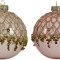 Набор стеклянных шаров  Люневиль 80 мм, розовый, 3 шт, Kaemingk (060217/2) 