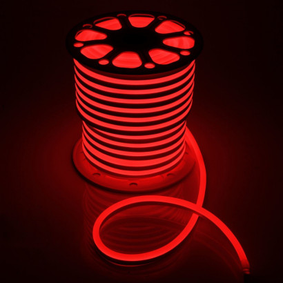 Неон гибкий односторонний Neon-Light 15*25 мм., 220V, красные LED лампы 120 шт на 1 м, бухта 50 м, B