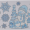 Наклейки для декорирования Снеговики в морозных узорах 59*21 см., Kaemingk(460119/2)