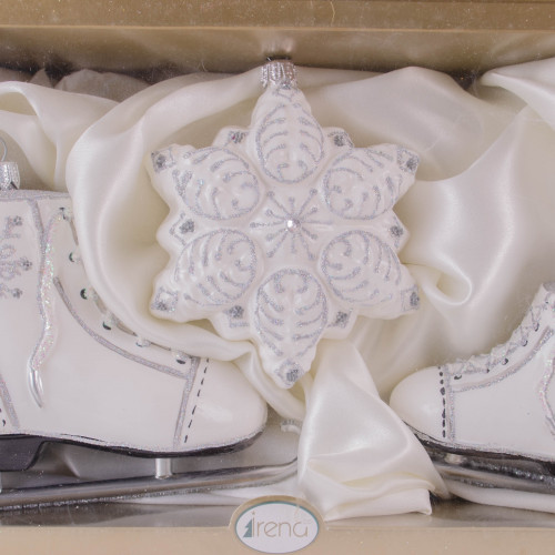  Набор украшений Коньки со снежинкой 3 шт., стекло, Витус (63160)