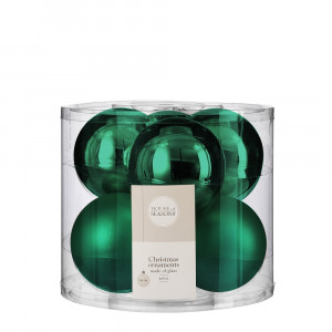 Набор стеклянных шаров Лалик 80 мм., 6 шт., изумрудный, House of seasons (85793)  