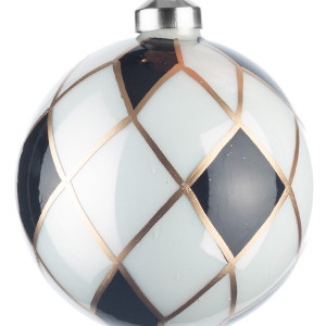Премиальный стеклянный шар Домино 10 см., 1 шт., Karlsbach (09731)