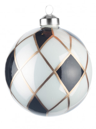 Премиальный стеклянный шар Домино 10 см., 1 шт., Karlsbach (09731)
