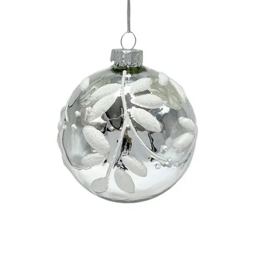 Набор винтажных стеклянных шаров Старинный вальс 80 мм., серебро, 9 шт., Christmas DeLuxe (14089)