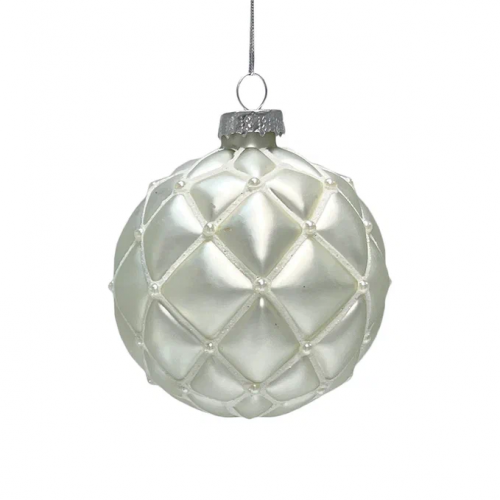 Набор винтажных стеклянных шаров Старинный вальс 80 мм., серебро, 9 шт., Christmas DeLuxe (14089)