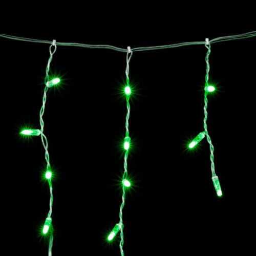Светодиодная бахрома с колпачком 3,1*0,5 м., 120 зеленых LED ламп, прозрачный провод ПВХ, IP65, Beauty led (PIL120CAP-10-2G)