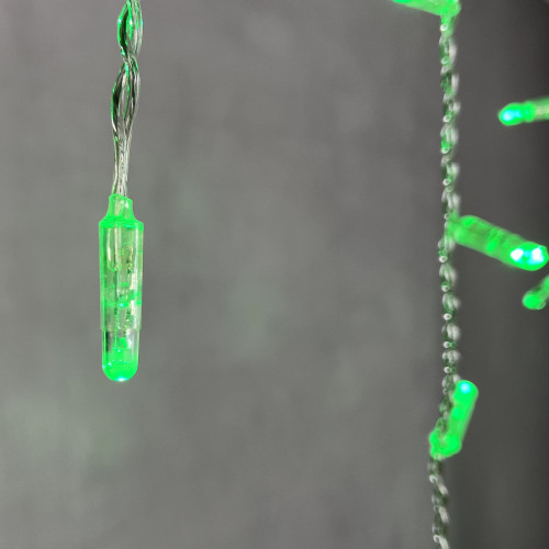 Светодиодная бахрома с колпачком 3,1*0,5 м., 120 зеленых LED ламп, прозрачный провод ПВХ, IP65, LTC (PIL120CAP-10-2G)