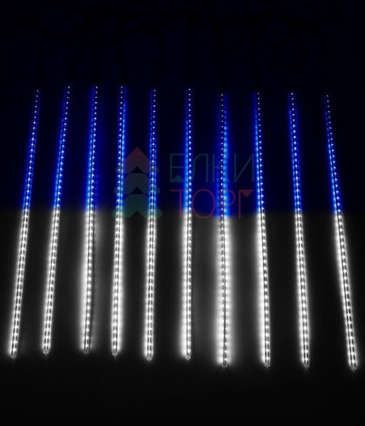 Гирлянда Тающие сосульки 10*0.8 м., 24V., 840 бело - синих LED ламп, коннектор, черный ПВХ, Beauty Led (CCL840-10-1WB)