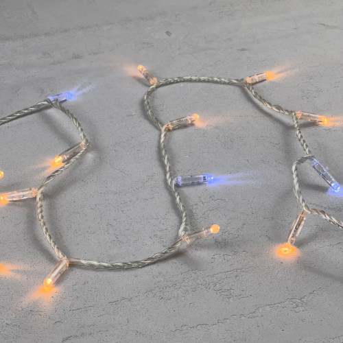 Светодиодная гирлянда с колпачком 100 экстра теплых белых LED ламп 10 м., мерцание, 220-230 В., прозрачный провод ПВХ, IP65, LTC (PST100BLWCAP-10-2EWW)