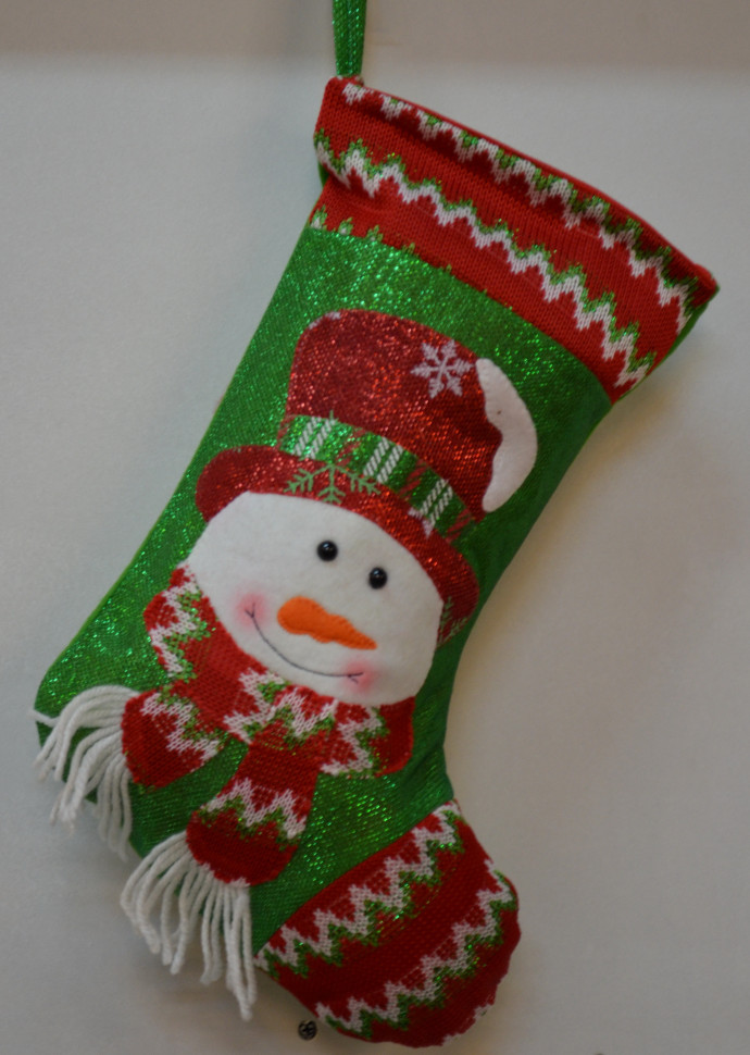 Рождественский носок Снеговик 40х25 см. (522142)