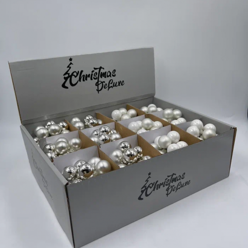 Гроздь стеклянных шаров Ягодный хоровод 2 см., 10 шт., первый снег, Christmas DeLuxe (89868)