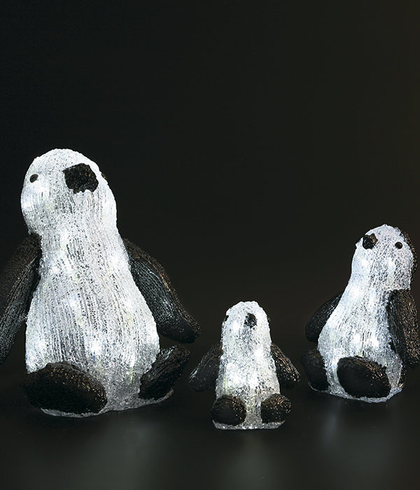 Светодиодная фигура Семья пингвинов 23,16,11 см., 24V, 80 холодных белых LED ламп, Beauty Led (L-A-P002A) в Белгороде