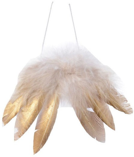 Новогоднее украшение-подвеска Крылья Ангела  16*30 см., золотое перо, Kaemingk (728871/3)
