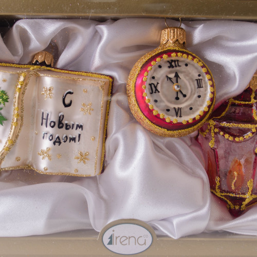 Набор украшений С Новым Годом 3 шт., стекло, Витус (63185)