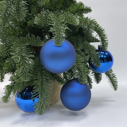 Набор стеклянных шаров Лалик 80 мм., 6 шт., синий, House of seasons (85570)