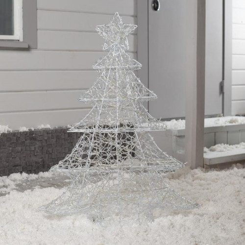 Светодиодная фигура Кружевная ёлка 70×90×17 см., 31 В, мерцание, свечение зелёное, Luazon Lighting (7028253)