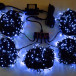 Комплект гирлянд для деревьев 5 лучей по 20 м., 24V., 900 синих LED ламп, черный силикон, Beauty Led (KFT900-2W11-1B)