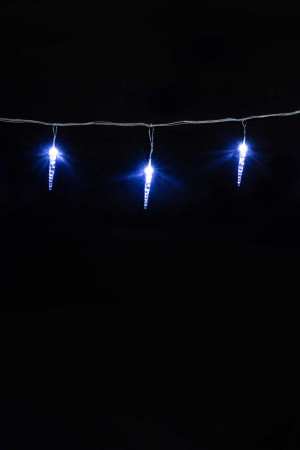 Гирлянда Сосульки 4 м., Белые 12 см., 24В, 16 LED, провод прозрачный ПВХ, IP54, LTC (IC12.16-10-1W)