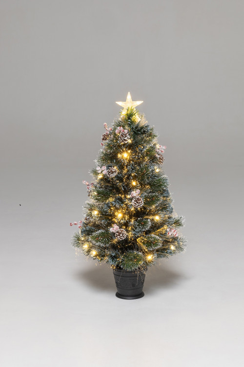 Настольная оптоволоконная елка Альпийская 60 см., леска+пвх, контроллер (Т2162-60)