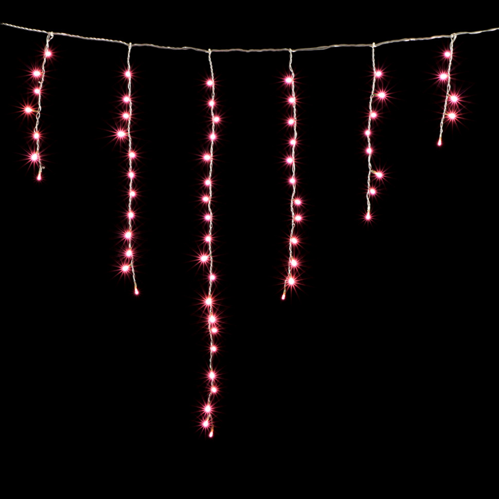 Светодиодная бахрома 1*1 м., 220V., 65 светло-розовых LED ламп, прозрачный силикон, Beauty Led (ECC65-10-2BP) в Краснодаре